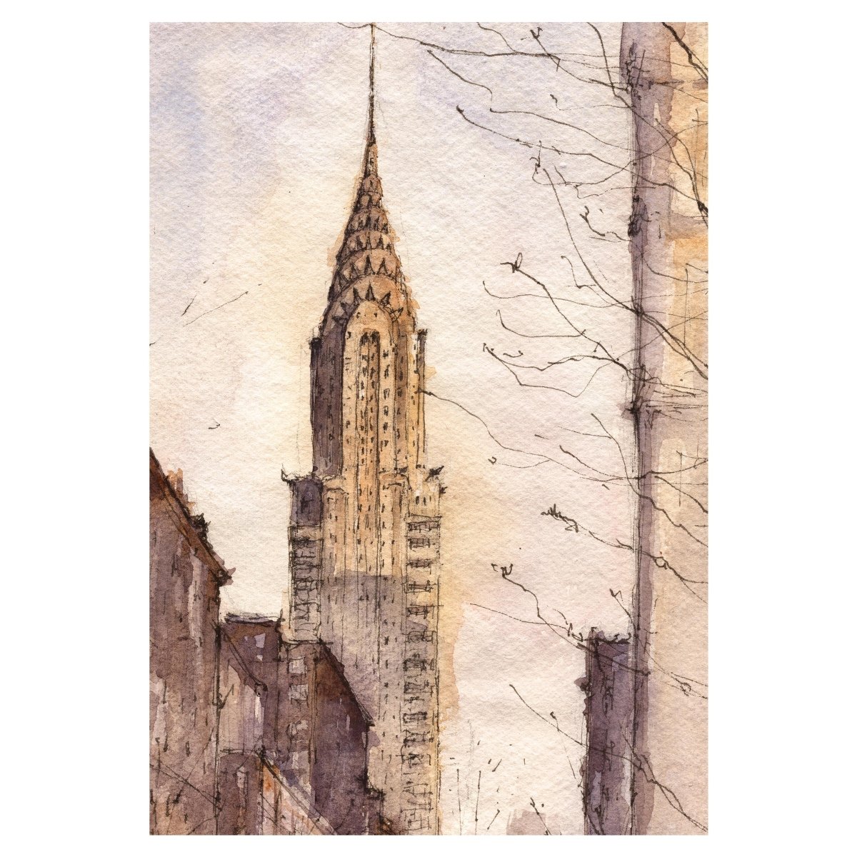 Chrysler, New York - Reproducción Fine Art - Pablocuestawatercolor