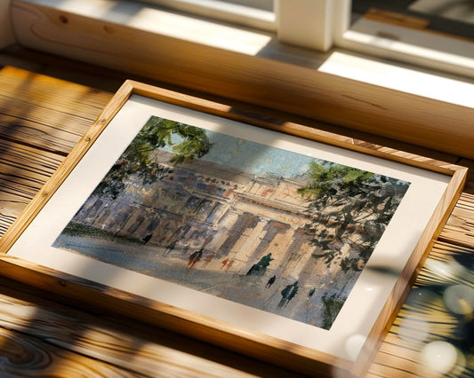 Madrid en acuarela: Atardece en el Prado - Pablocuestawatercolor