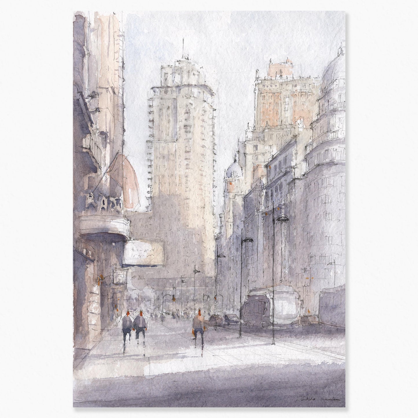 Madrid en acuarela: Bajando a Plaza de España