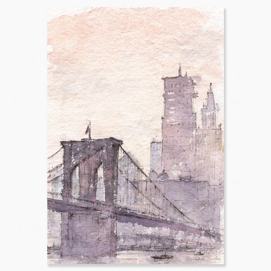Nueva York en acuarela: El puente de Brooklyn