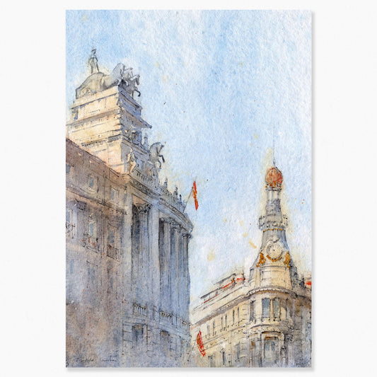 Madrid en acuarela: El cielo y Canalejas