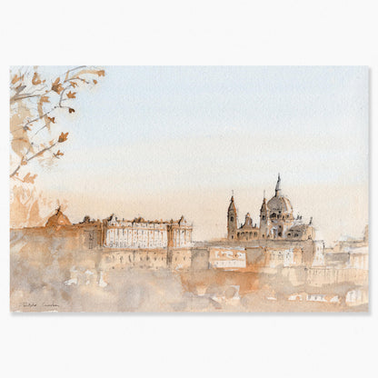 Madrid en acuarela: Atardecer desde Debod