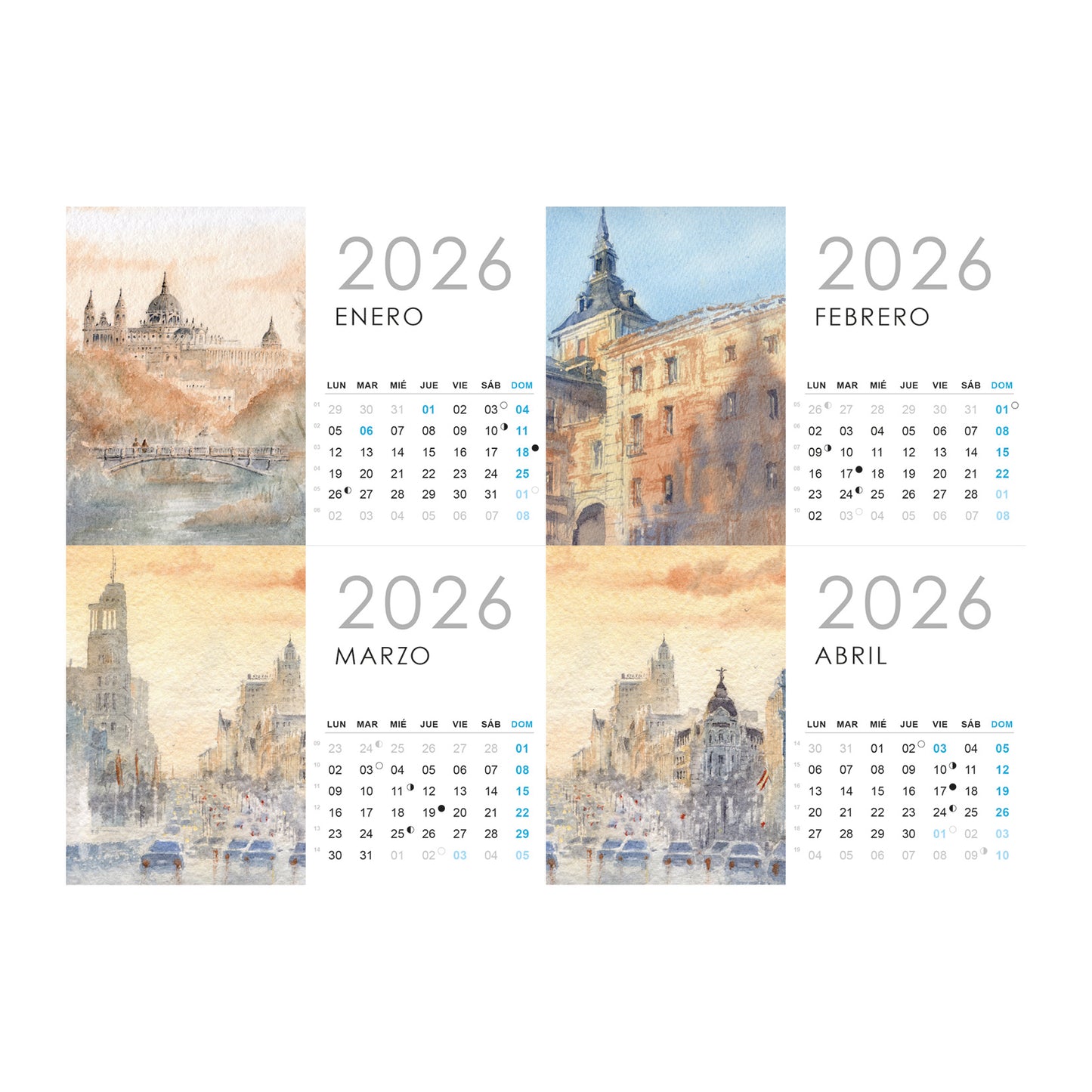 Calendario de mesa 2026