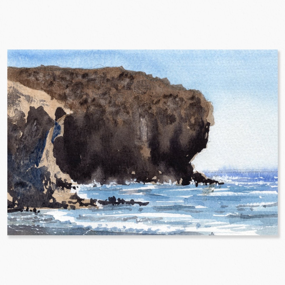Almería en acuarela : Cala de la Media luna en cabo de Gata - Pablocuestawatercolor