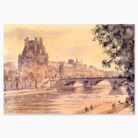 Atardece en Paris - Reproducción Fine Art - Pablocuestawatercolor
