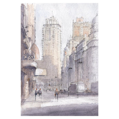 Bajando a Plaza España - Reproducción Fine Art - Pablocuestawatercolor