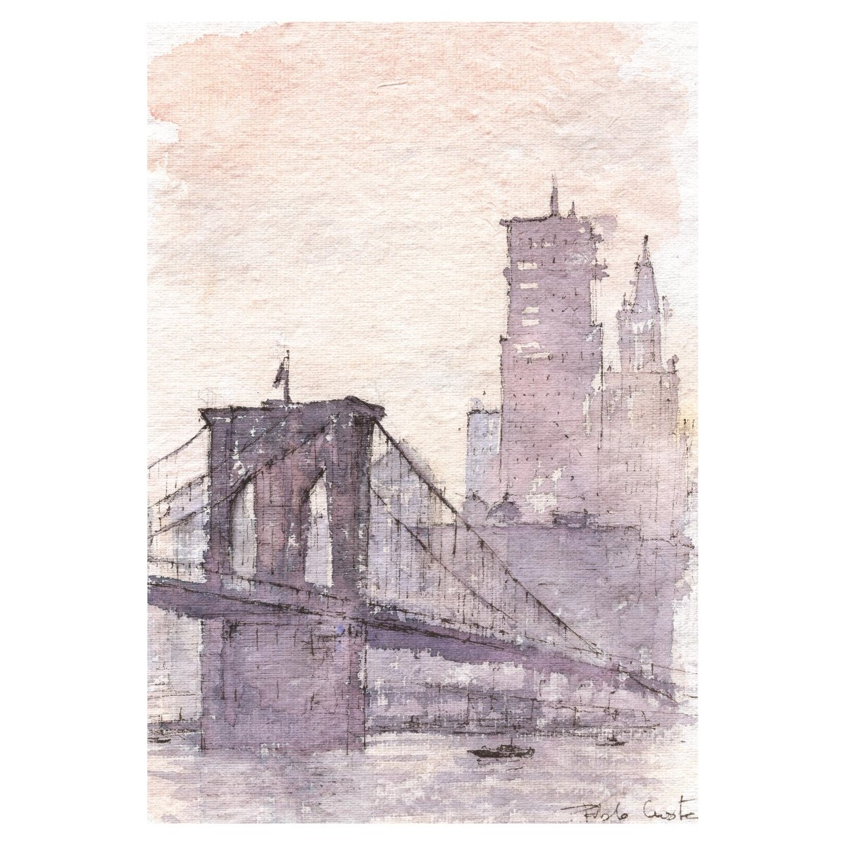 Brooklyn - Reproducción Fine Art - Pablocuestawatercolor