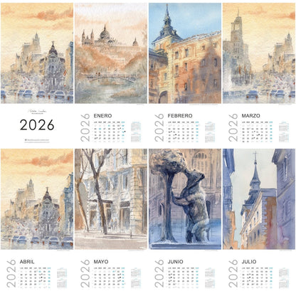 Calendario 2026 - Pablocuestawatercolor