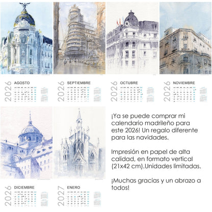 Calendario 2026 - Pablocuestawatercolor