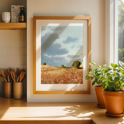 Castilla en acuarela - El campo de Villatoro al atardecer - Pablocuestawatercolor