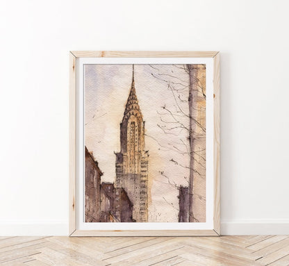 Chrysler, New York - Reproducción Fine Art - Pablocuestawatercolor