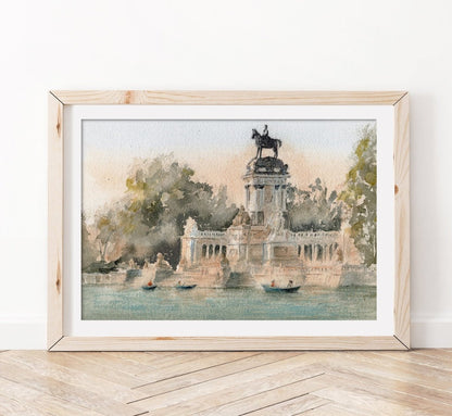 El Retiro - Reproducción Fine Art - Pablocuestawatercolor
