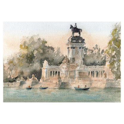 El Retiro - Reproducción Fine Art - Pablocuestawatercolor