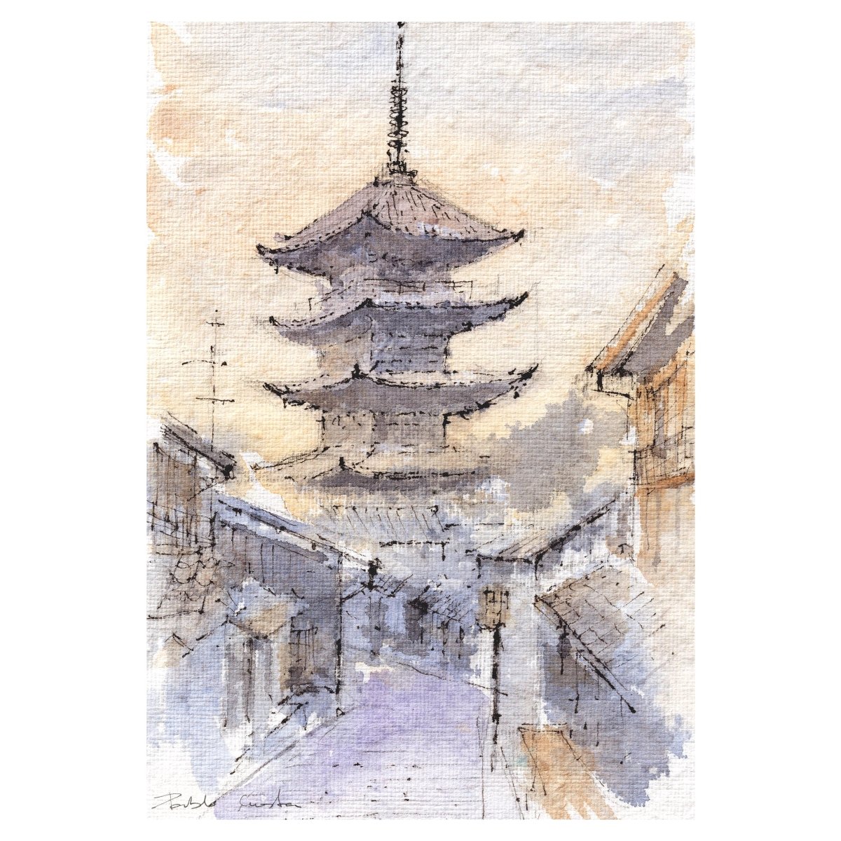 Kyoto - Japón - Reproducción Fine Art - Pablocuestawatercolor