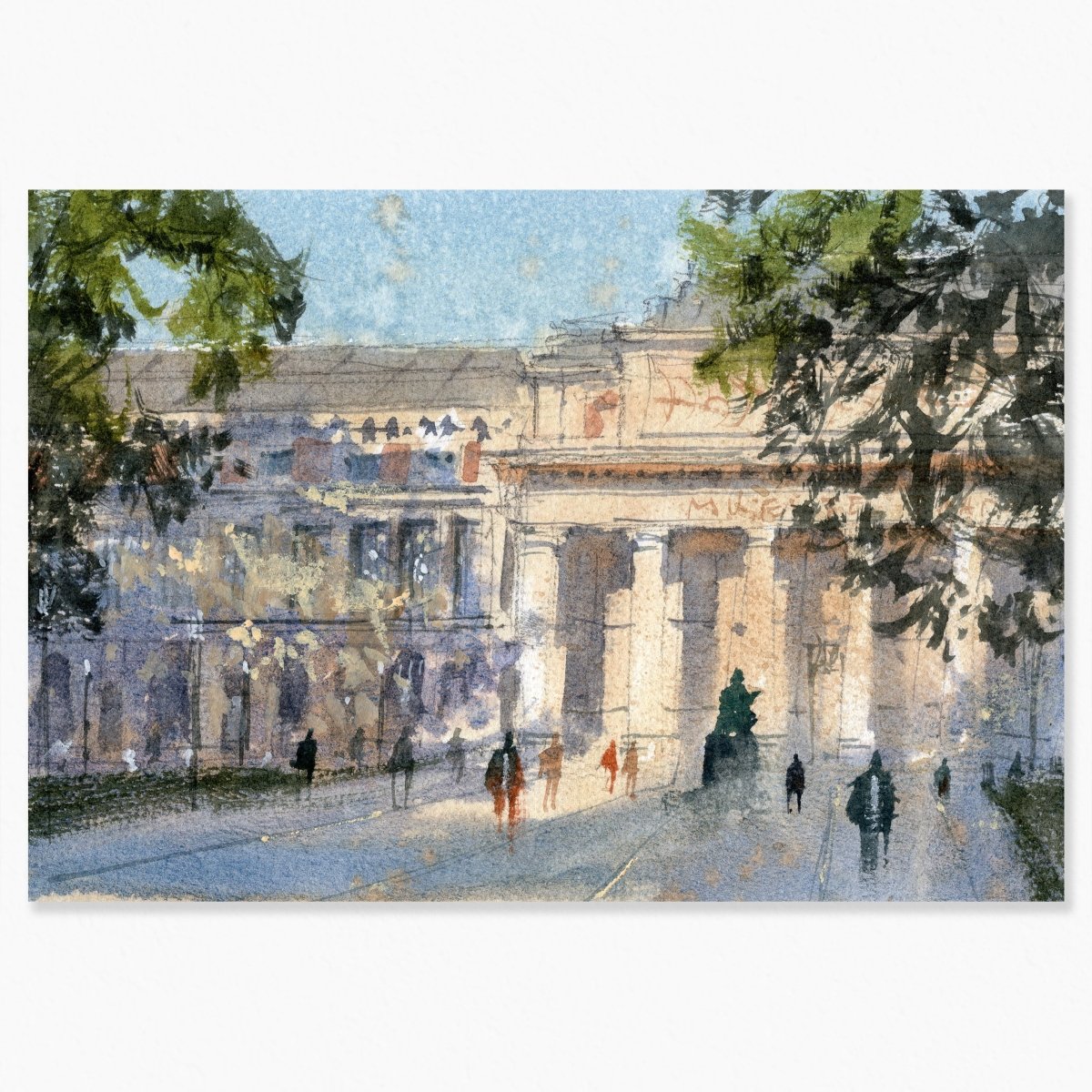 Madrid en acuarela: Atardece en el Prado - Pablocuestawatercolor