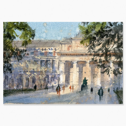 Madrid en acuarela: Atardece en el Prado - Pablocuestawatercolor