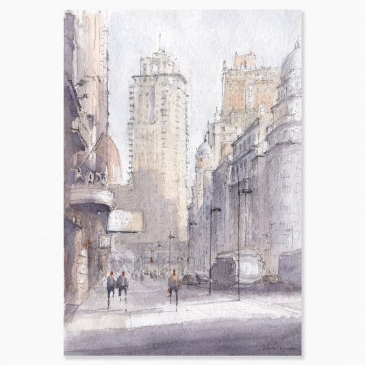 Madrid en acuarela: Bajando a Plaza de España - Pablocuestawatercolor