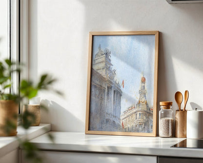 Madrid en acuarela: El cielo y Canalejas - Pablocuestawatercolor