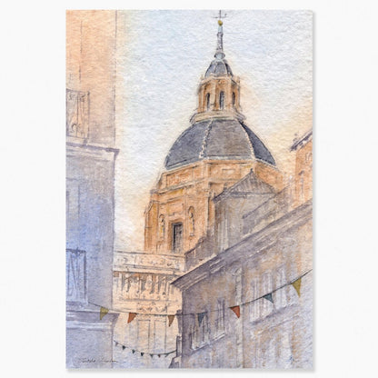 Madrid en acuarela: El sol acaricia San Andrés - Pablocuestawatercolor