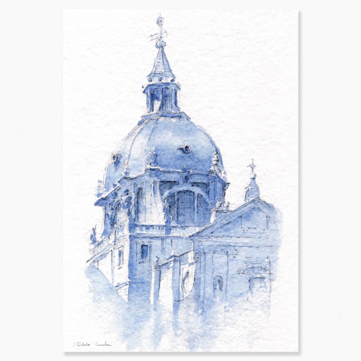 Madrid en acuarela: La catedral de La Almudena - Pablocuestawatercolor