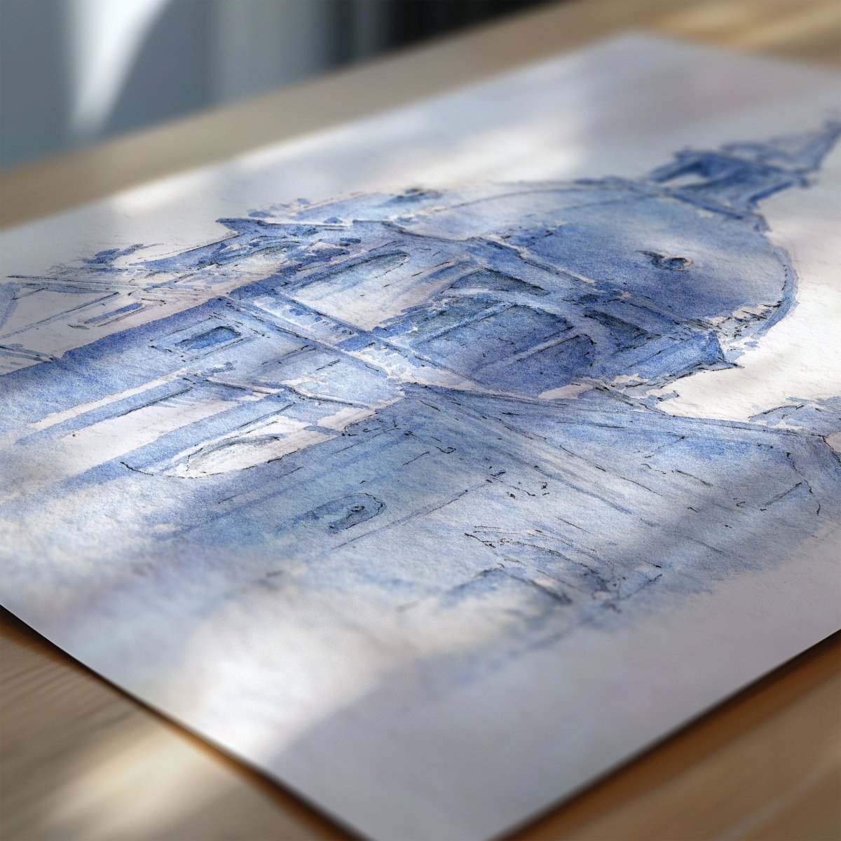 Madrid en acuarela: La catedral de La Almudena - Pablocuestawatercolor