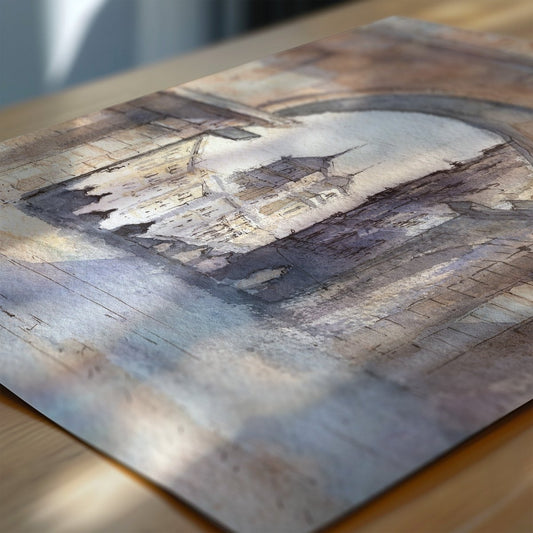 Madrid en acuarela: Los arcos de la Plaza Mayor - Pablocuestawatercolor