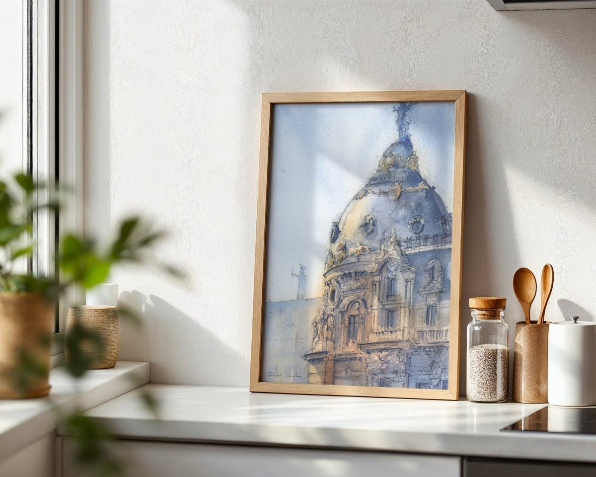 Madrid en acuarela: Metrópolis llameante - Pablocuestawatercolor