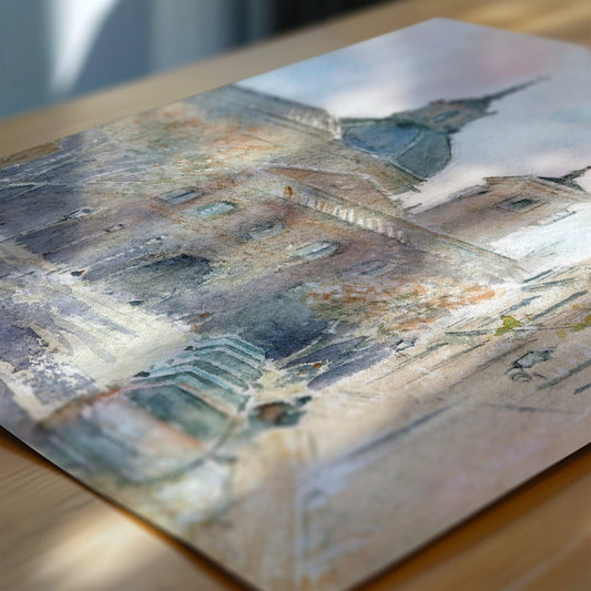 Madrid en acuarela: Plaza de la paja en La Latina - Pablocuestawatercolor