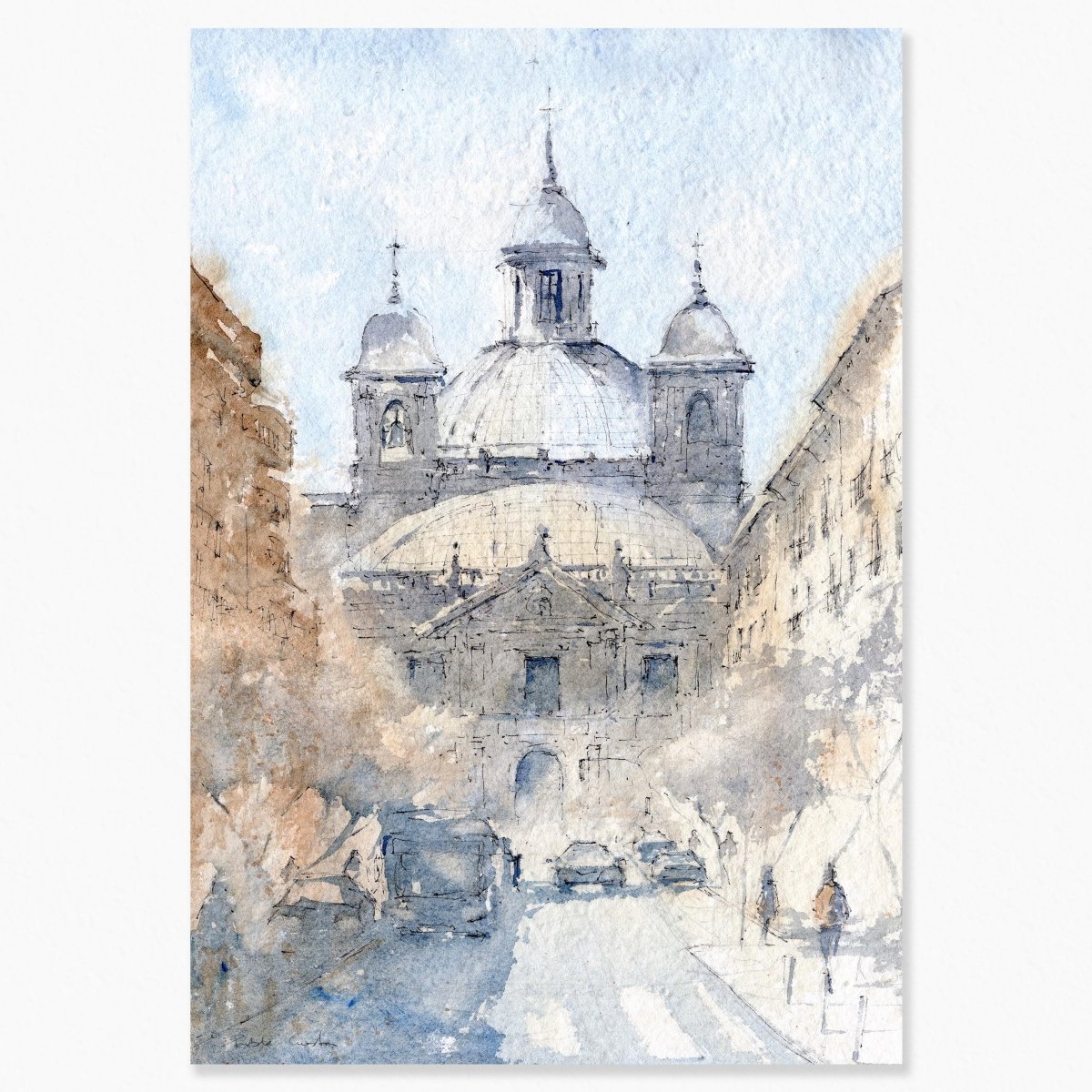 Madrid en acuarela: San Francisco el Grande cuida de La Latina - Pablocuestawatercolor