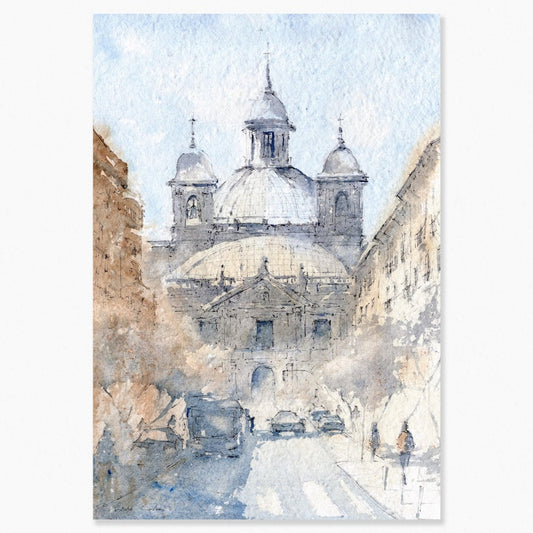 Madrid en acuarela: San Francisco el Grande cuida de La Latina - Pablocuestawatercolor