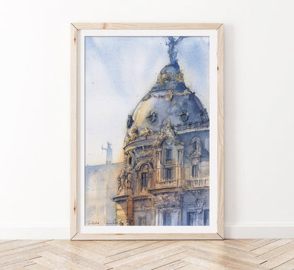 Metrópolis llameante - Reproducción Fine Art - Pablocuestawatercolor