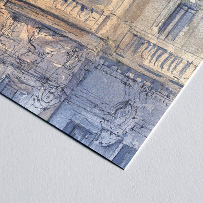 Metrópolis llameante - Reproducción Fine Art - Pablocuestawatercolor