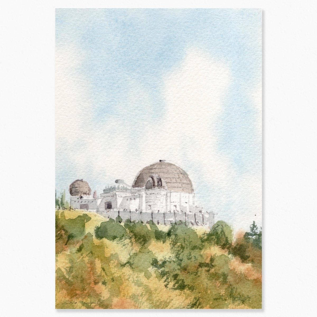 Observatorio Griffith - Reproducción Fine Art - Pablocuestawatercolor