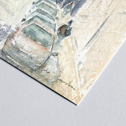 Plaza de la paja - Reproducción Fine Art - Pablocuestawatercolor