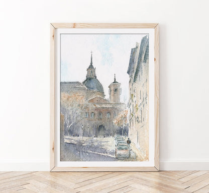 Plaza de la paja - Reproducción Fine Art - Pablocuestawatercolor