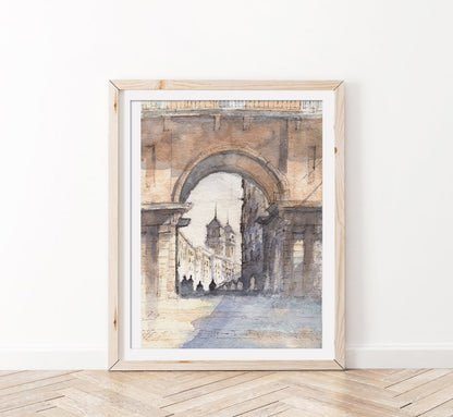 Plaza Mayor - Reproducción Fine Art - Pablocuestawatercolor