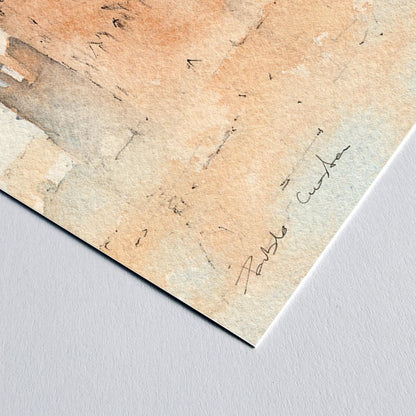 Sevilla al atardecer - Reproducción Fine Art - Pablocuestawatercolor