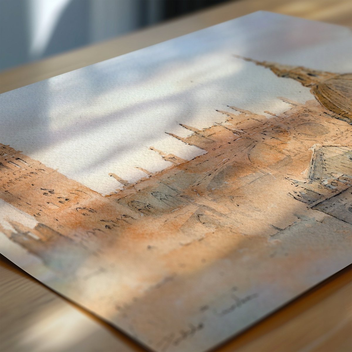 Sevilla en acuarela: La giralda al atardecer - Pablocuestawatercolor