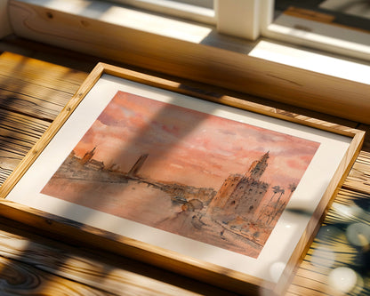Sevilla en acuarela: Atardecer en Torre del Oro